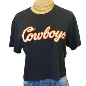 OKLAHOMA STATE UNIVERSITY OSU COWBOYS Cropped Tee T-Shirt Collegiate Gameday M